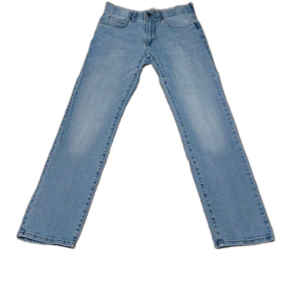 Lee Men’s Jeans 29x30 Slim Fit Straight Leg Elastic Waist Stretch Denim Blue Pan